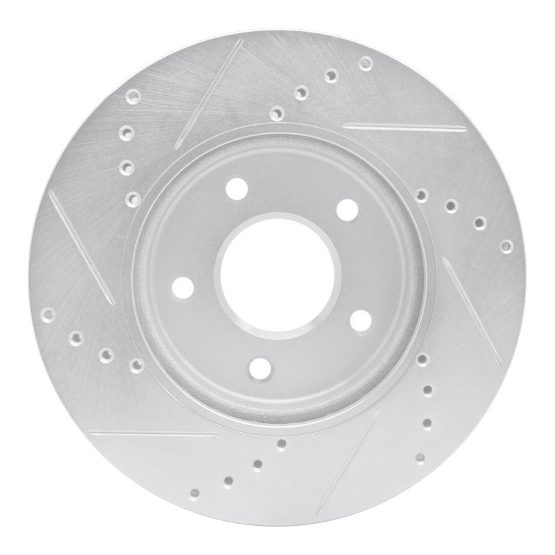 Chevrolet City Express Brake Rotor (1) - Front Right - R1 Concepts - Drilled & Slotted - Silver - `11-`25